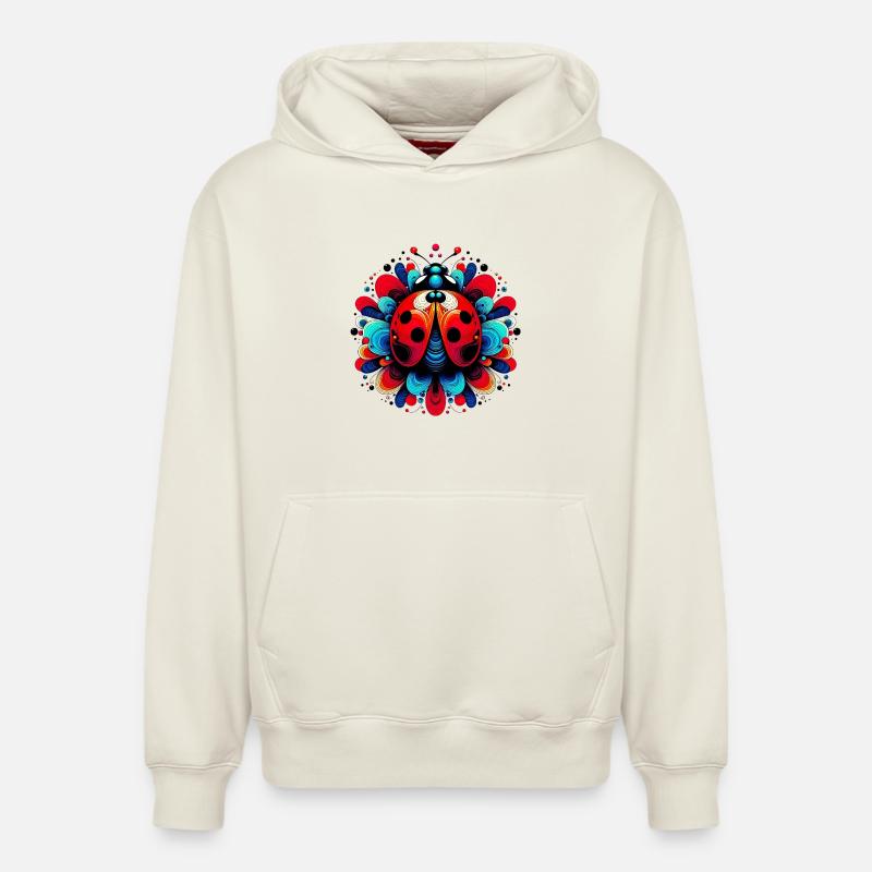 Coccinelle - Sweat à capuche unisexe décontracté en coton biologique – de SPREAD - blanc cassé