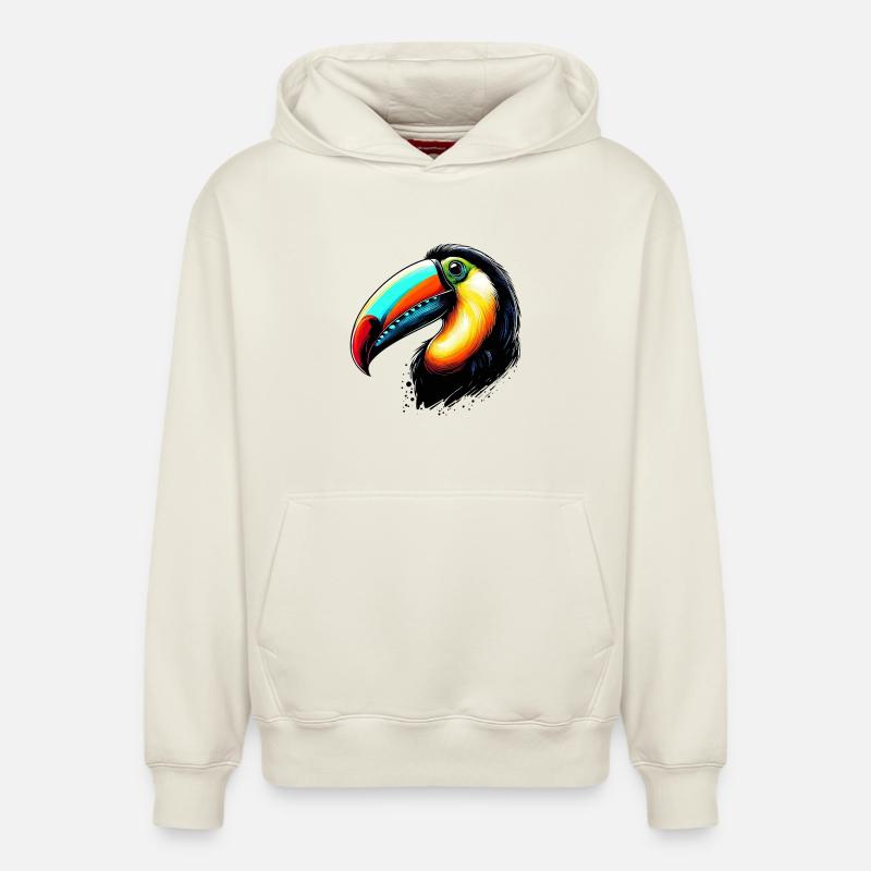 Toucan - Sweat à capuche unisexe décontracté en coton biologique – de SPREAD - blanc cassé