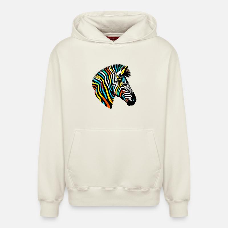 Zèbre - Sweat à capuche unisexe décontracté en coton biologique – de SPREAD - blanc cassé