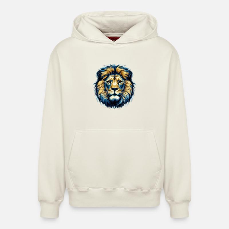 Lion - Sweat à capuche unisexe décontracté en coton biologique – de SPREAD - blanc cassé