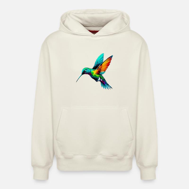 Colibri - Sweat à capuche unisexe décontracté en coton biologique – de SPREAD - blanc cassé
