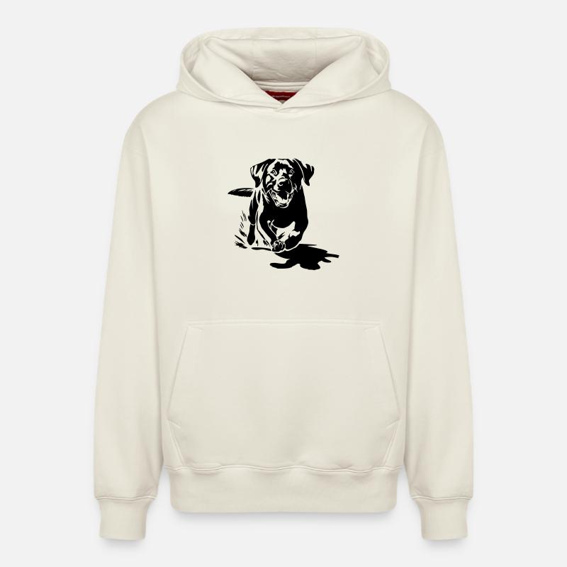 Labrador - Sweat à capuche unisexe décontracté en coton biologique – de SPREAD - blanc cassé