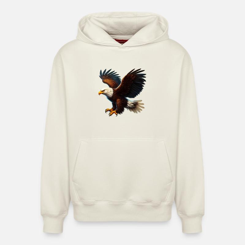 Adler - Relaxed Unisex Organic Hoodie – von SPREAD - Naturweiß