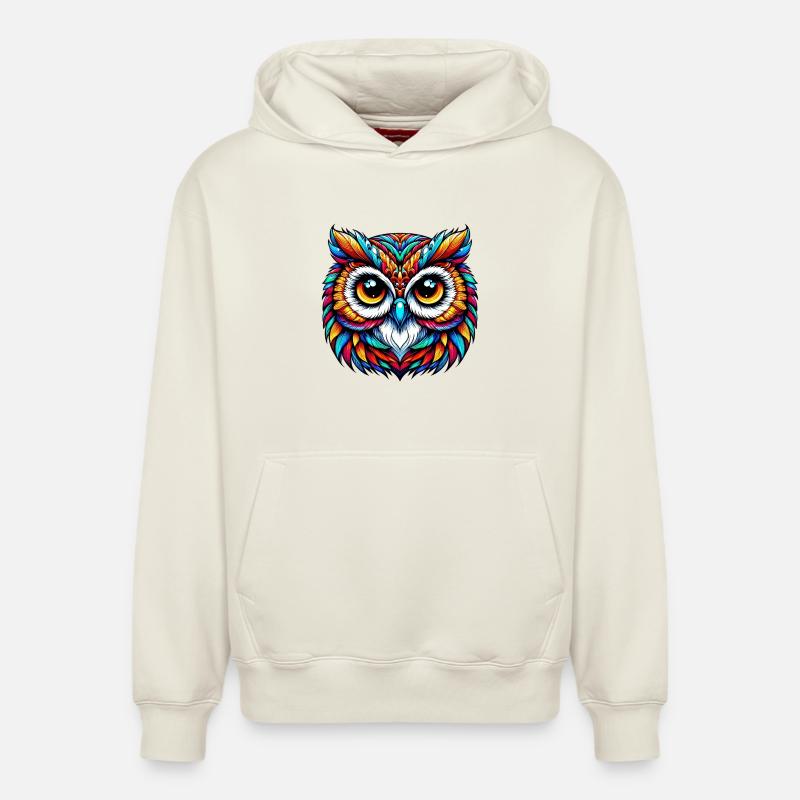Hibou - Sweat à capuche unisexe décontracté en coton biologique – de SPREAD - blanc cassé