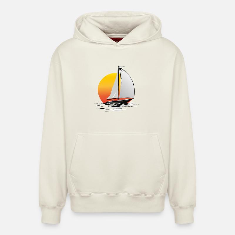 Marin avec soleil - Sweat à capuche unisexe décontracté en coton biologique – de SPREAD - blanc cassé