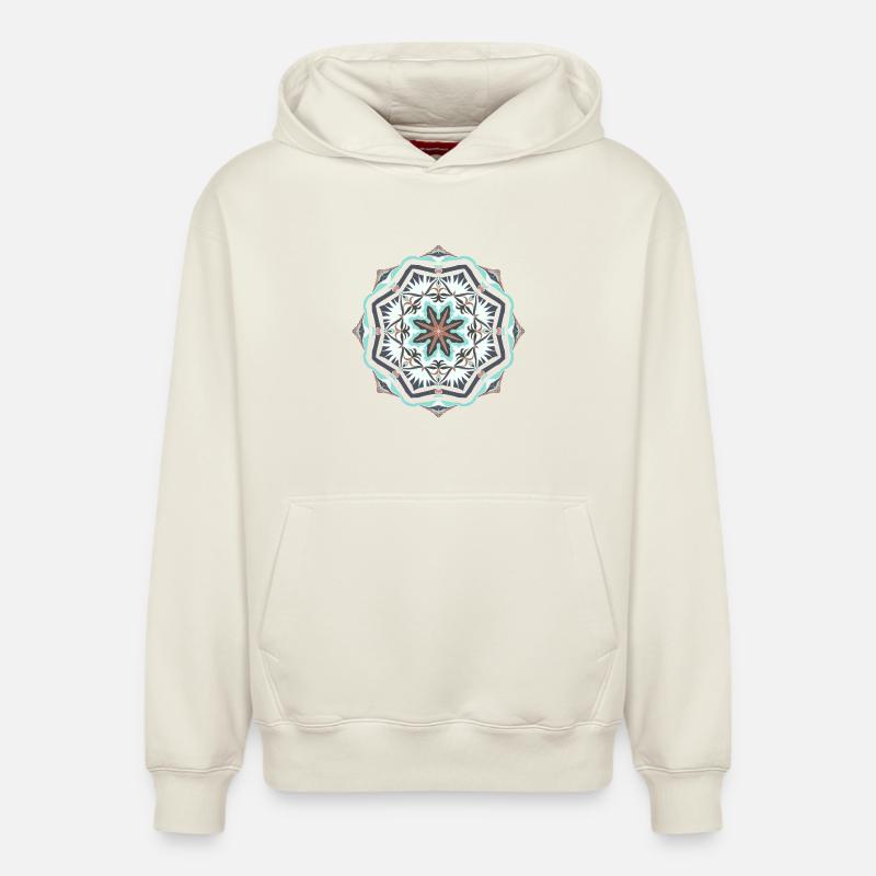 Mandala étoile de mer - Sweat à capuche unisexe décontracté en coton biologique – de SPREAD - blanc cassé