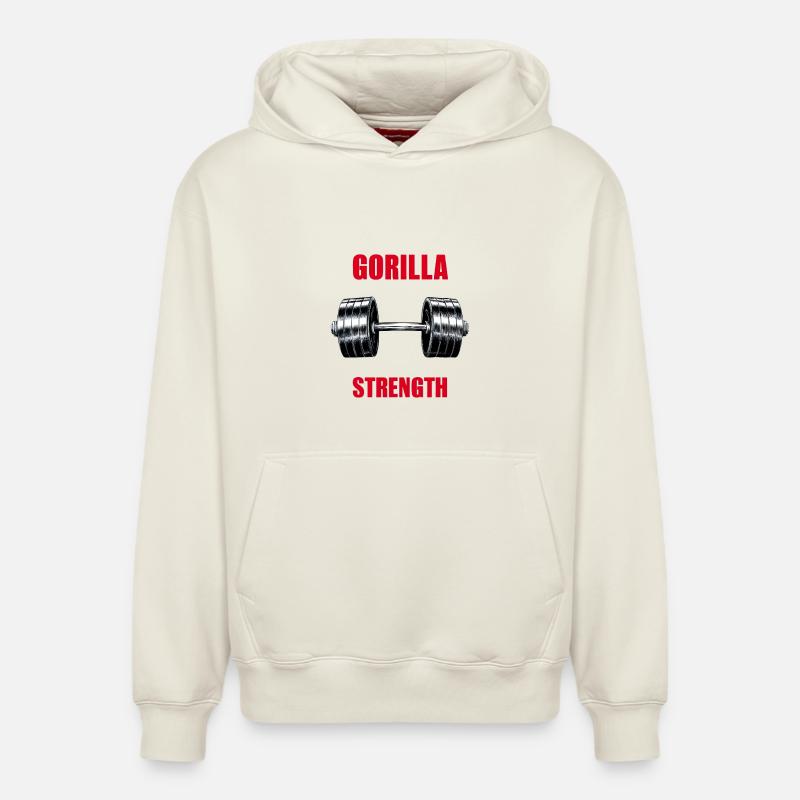 Force du gorille - Sweat à capuche unisexe décontracté en coton biologique – de SPREAD - blanc cassé