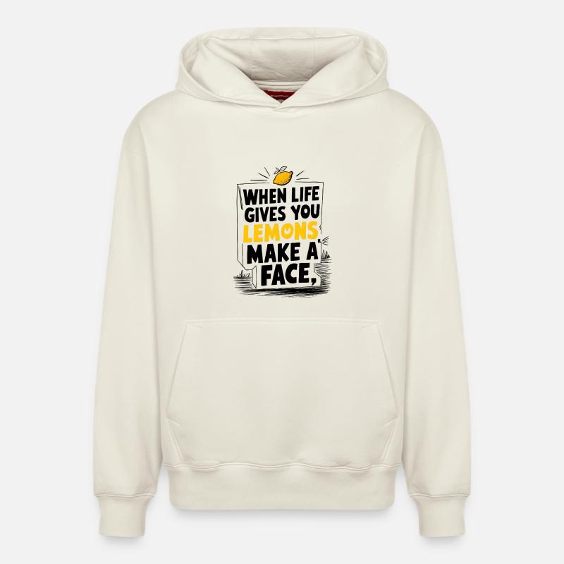 Make a Face - Relaxed Unisex Organic Hoodie – von SPREAD - Naturweiß