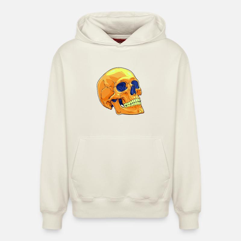 Crâne - Sweat à capuche unisexe décontracté en coton biologique – de SPREAD - blanc cassé