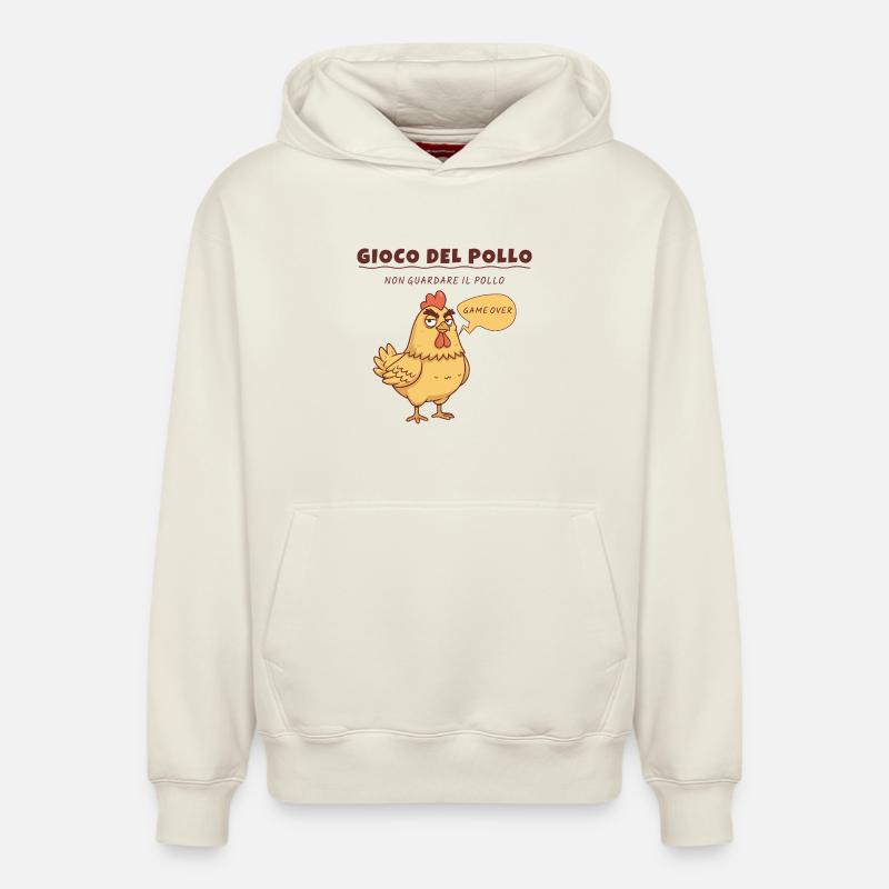 Jeu de poulet – Design amusant - Sweat à capuche unisexe décontracté en coton biologique – de SPREAD - blanc cassé