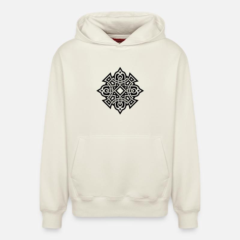 Celtic Pattern - Relaxed Unisex Organic Hoodie – by SPREAD - off white