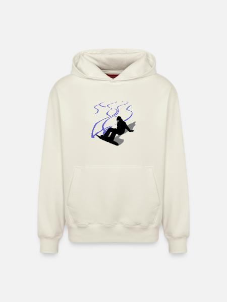 Snowboard - Relaxed Unisex Organic Hoodie – von SPREAD - Naturweiß