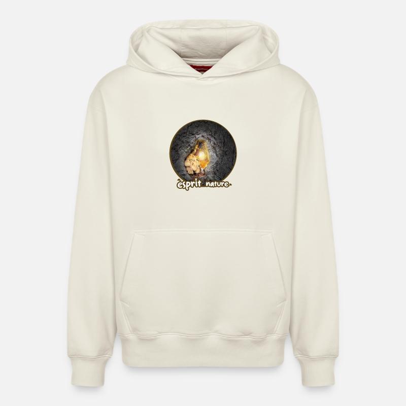 nature champi - Sweat à capuche unisexe décontracté en coton biologique – de SPREAD - blanc cassé