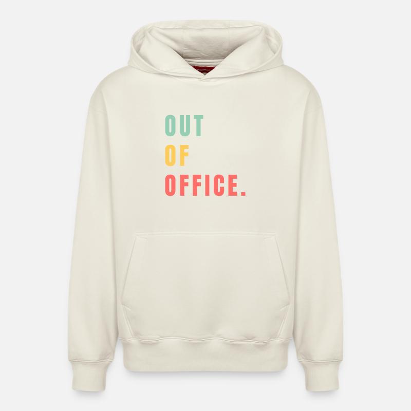 Absent du bureau - Sweat à capuche unisexe décontracté en coton biologique – de SPREAD - blanc cassé