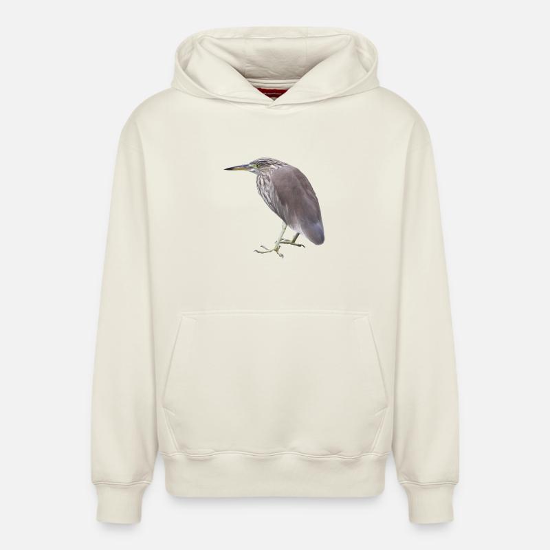 Bacchus Heron - Sweat à capuche unisexe décontracté en coton biologique – de SPREAD - blanc cassé
