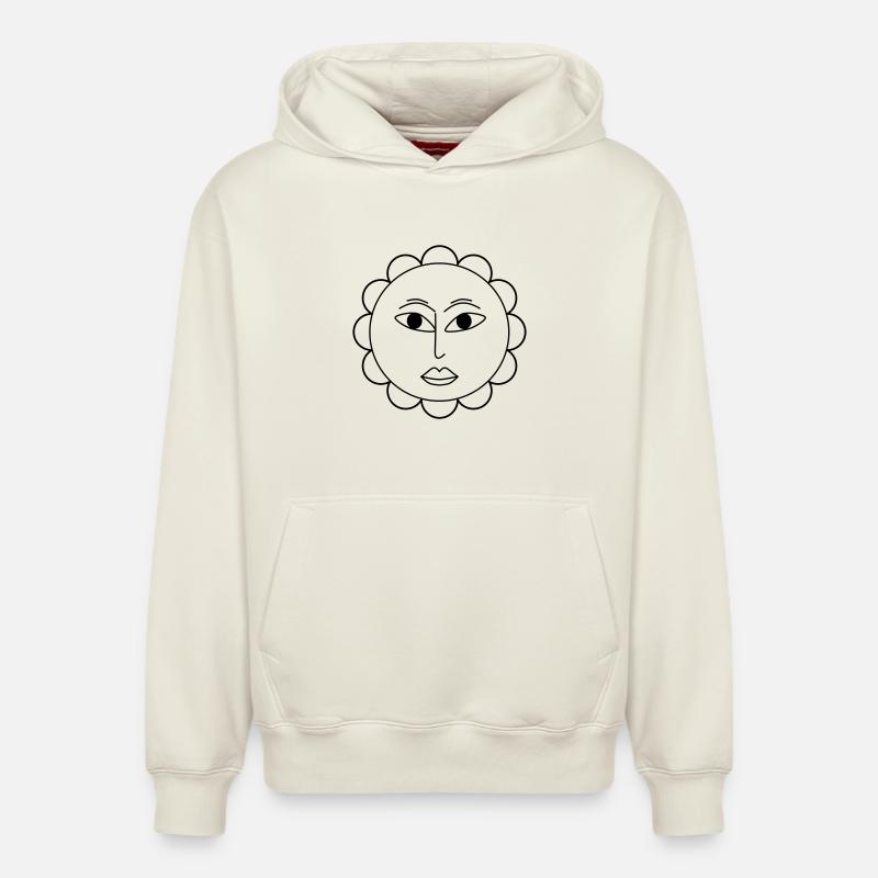 Fleur simple - Sweat à capuche unisexe décontracté en coton biologique – de SPREAD - blanc cassé