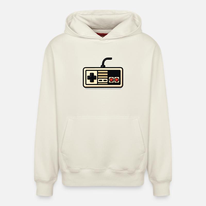 Retro-NES-Controller-Design - Relaxed Unisex Organic Hoodie – von SPREAD - Naturweiß