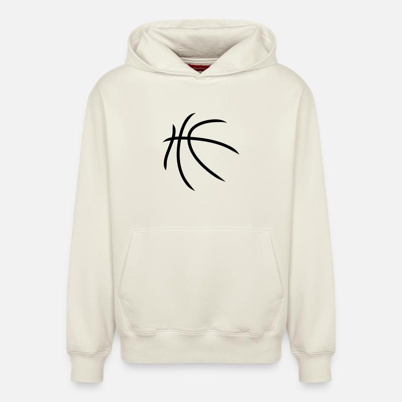 Basketball | Muster | Ball - Sweat à capuche unisexe décontracté en coton biologique – de SPREAD - blanc cassé