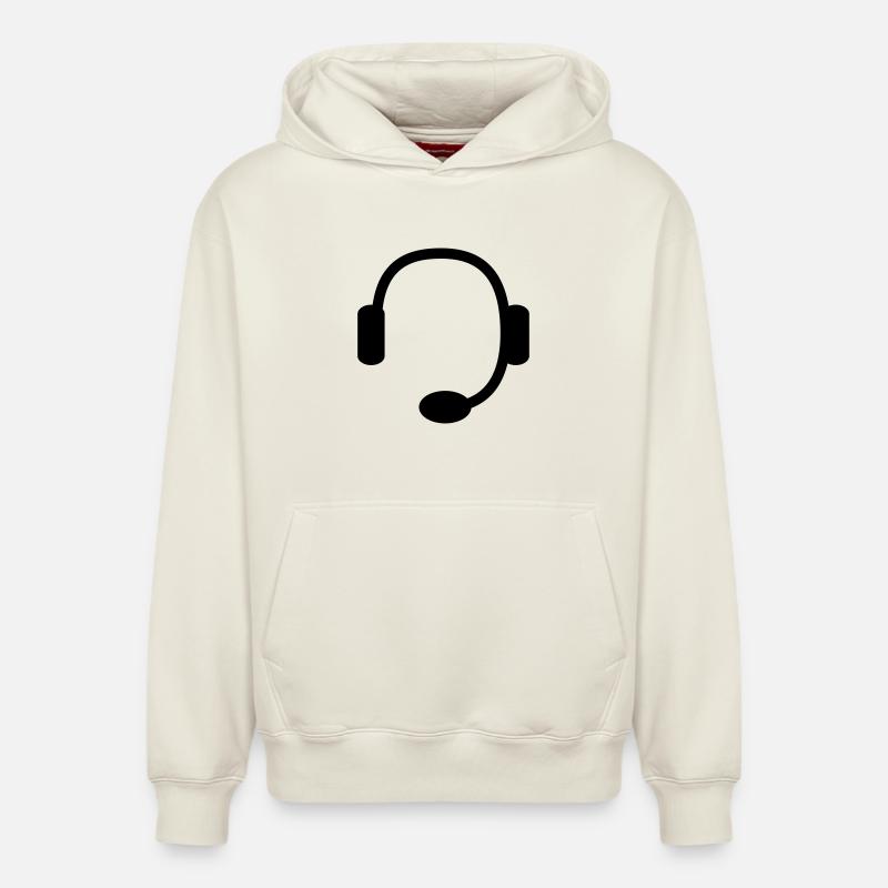headset - Sweat à capuche unisexe décontracté en coton biologique – de SPREAD - blanc cassé