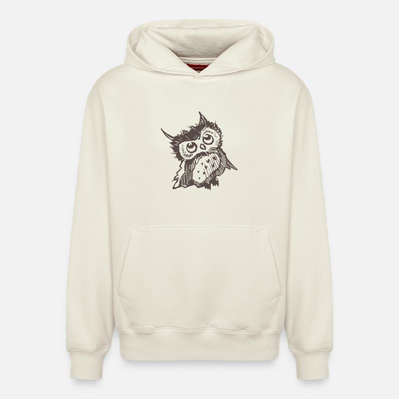 hibou - Sweat à capuche unisexe décontracté en coton biologique – de SPREAD - blanc cassé