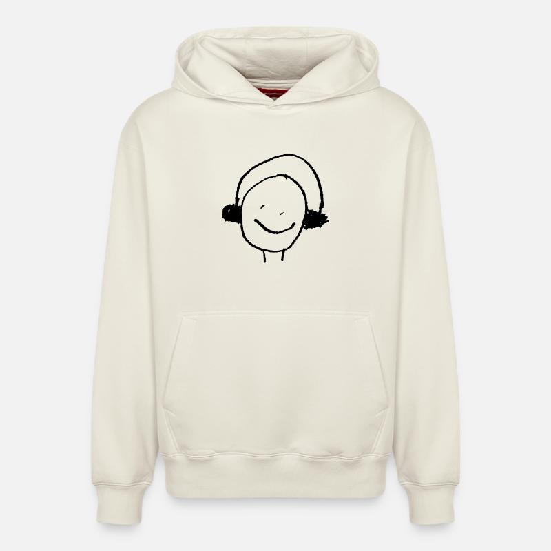 Kopfhörer oder Ohrenwärmer Kinderzeichnung DJ - Relaxed Unisex Organic Hoodie – von SPREAD - Naturweiß