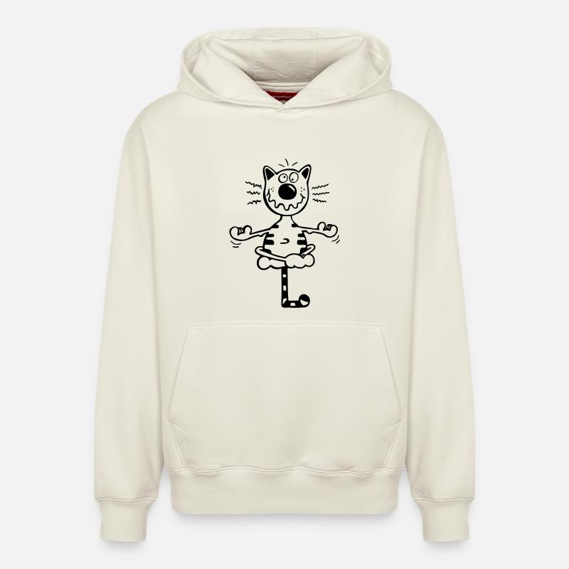 Fitness Chat - Sweat à capuche unisexe décontracté en coton biologique – de SPREAD - blanc cassé