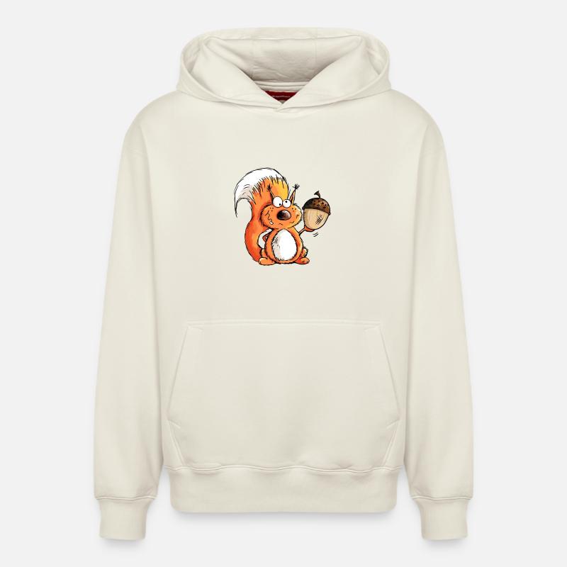 Eichhörnchen - Tier - Tiere - Eichel - Wald - Relaxed Unisex Organic Hoodie – von SPREAD - Naturweiß