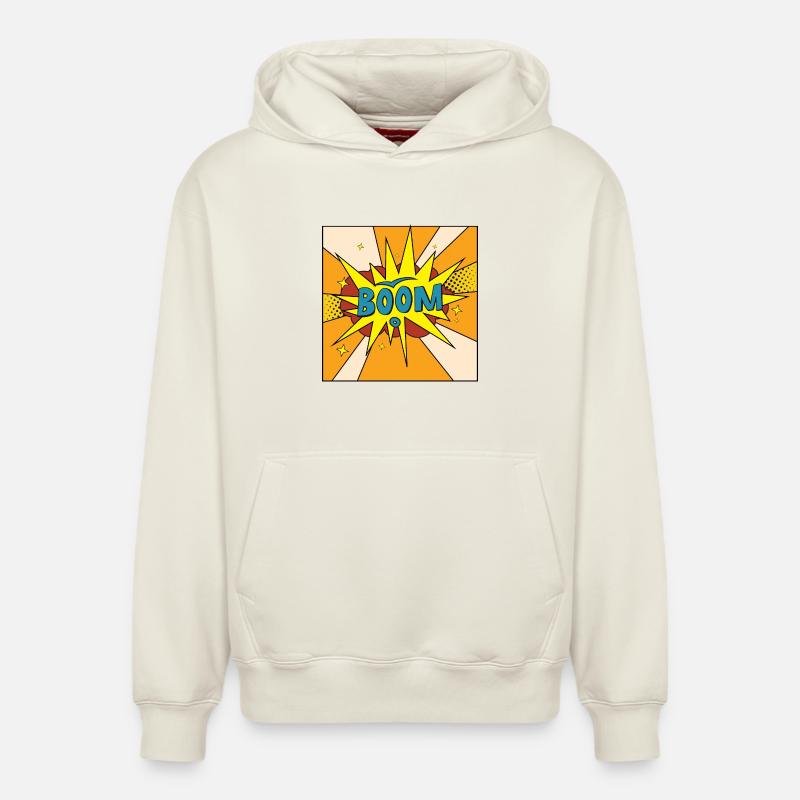 Boom Comic Explosion Stil - Relaxed Unisex Organic Hoodie – von SPREAD - Naturweiß