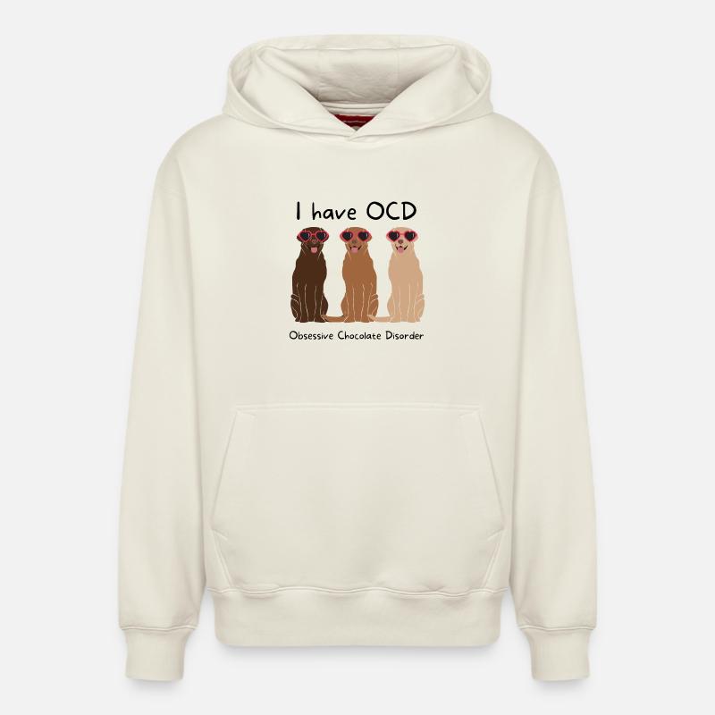 chocolat, manger du chocolat - Sweat à capuche unisexe décontracté en coton biologique – de SPREAD - blanc cassé