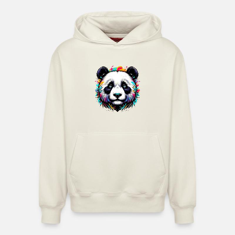 Panda - Sweat à capuche unisexe décontracté en coton biologique – de SPREAD - blanc cassé