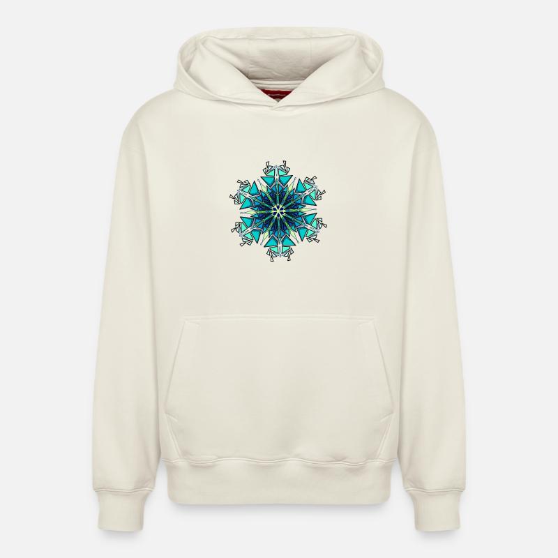 Flocon de neige - Sweat à capuche unisexe décontracté en coton biologique – de SPREAD - blanc cassé