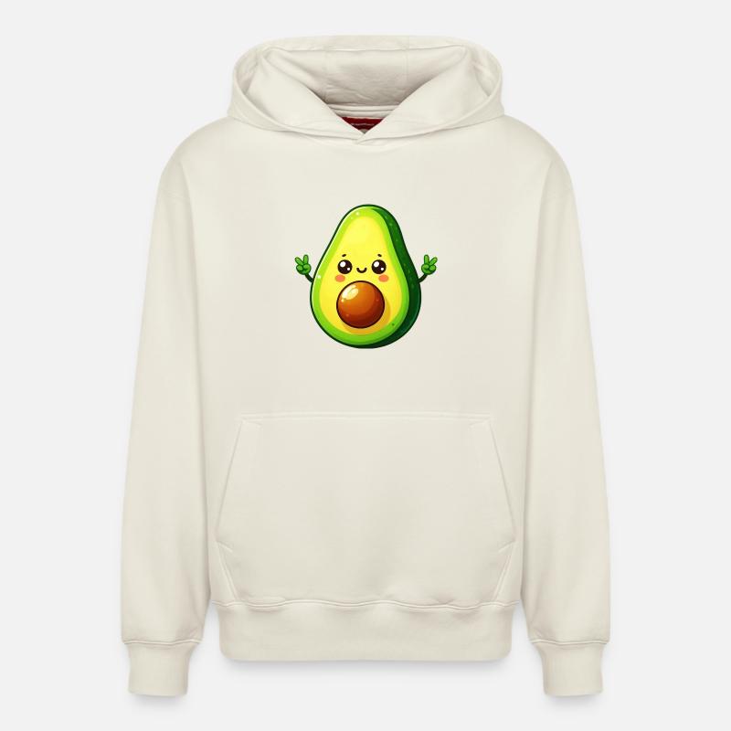 Avocat - Sweat à capuche unisexe décontracté en coton biologique – de SPREAD - blanc cassé