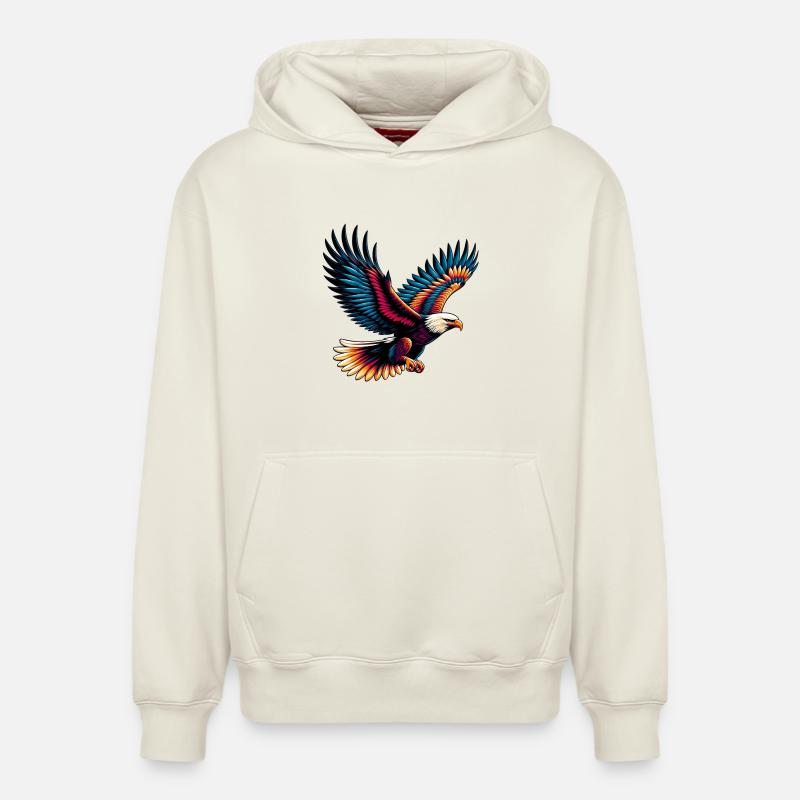Aigle - Sweat à capuche unisexe décontracté en coton biologique – de SPREAD - blanc cassé