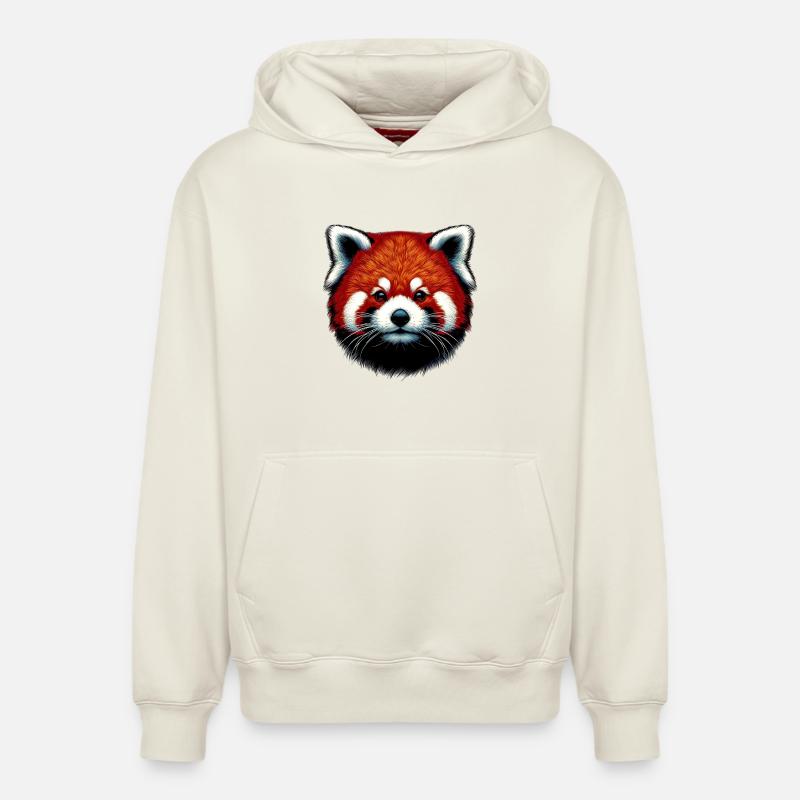 Petit panda - Sweat à capuche unisexe décontracté en coton biologique – de SPREAD - blanc cassé