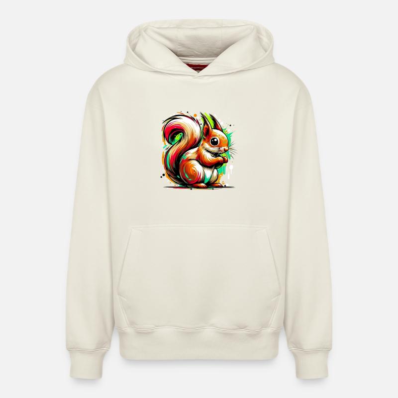 Eichhörnchen - Relaxed Unisex Organic Hoodie – von SPREAD - Naturweiß