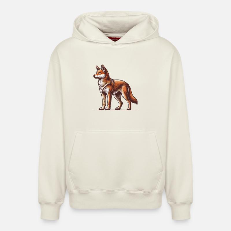 Dingo - Sweat à capuche unisexe décontracté en coton biologique – de SPREAD - blanc cassé