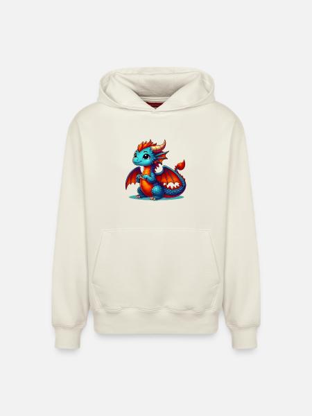 Dragon - Relaxed Unisex Organic Hoodie – by SPREAD - off white
