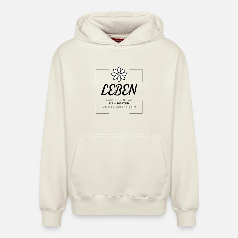 Sagesse - Vie - Sweat à capuche unisexe décontracté en coton biologique – de SPREAD - blanc cassé