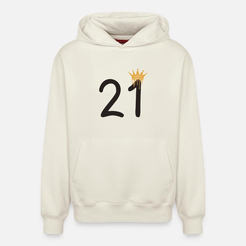 21 - Sweat à capuche unisexe décontracté en coton biologique – de SPREAD - blanc cassé
