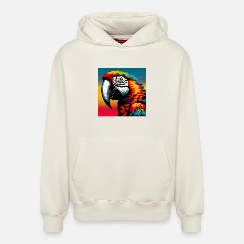 perroquet - Sweat à capuche unisexe décontracté en coton biologique – de SPREAD - blanc cassé