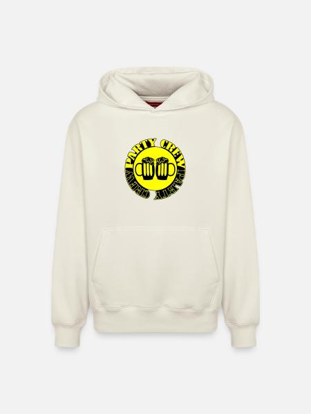 Party Crew Beer - Relaxed Unisex Organic Hoodie – by SPREAD - off white