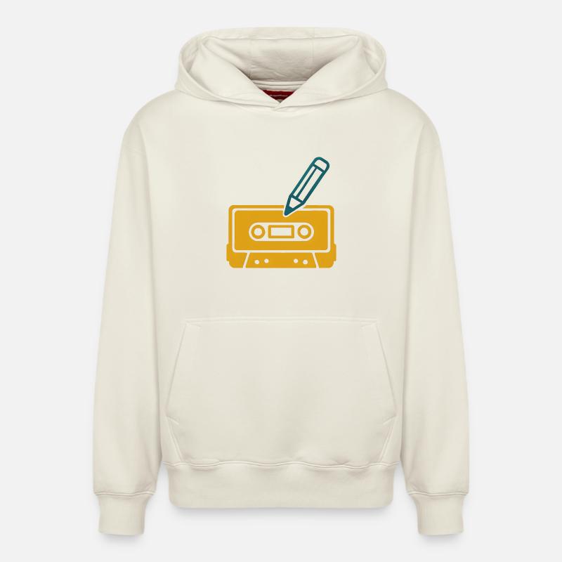 Cassette rétro au crayon - Sweat à capuche unisexe décontracté en coton biologique – de SPREAD - blanc cassé