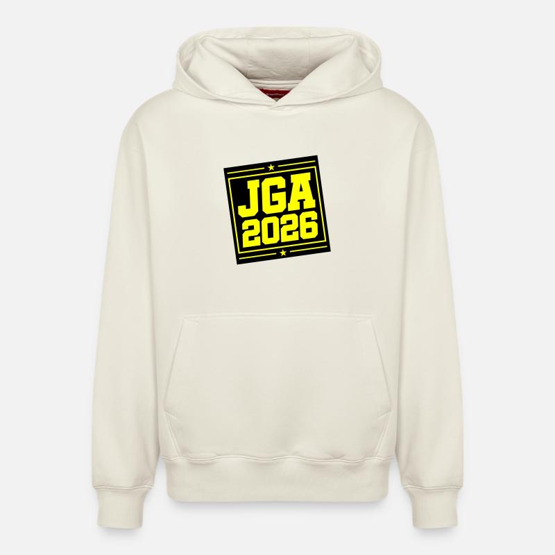 JGA 2026 - Sweat à capuche unisexe décontracté en coton biologique – de SPREAD - blanc cassé