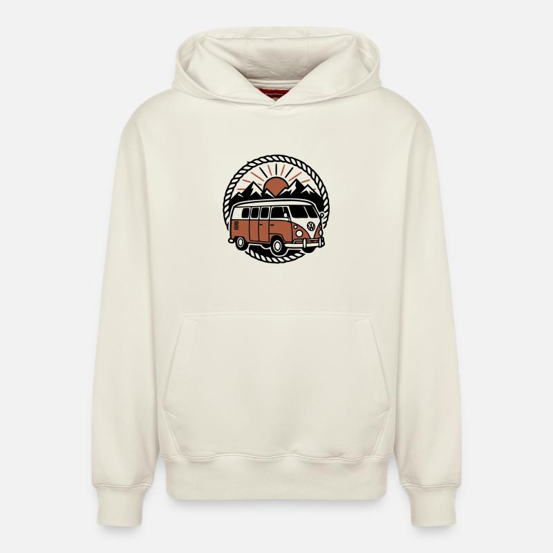 Célèbre Retro Vanlife Camper Bus - Sweat à capuche unisexe décontracté en coton biologique – de SPREAD - blanc cassé