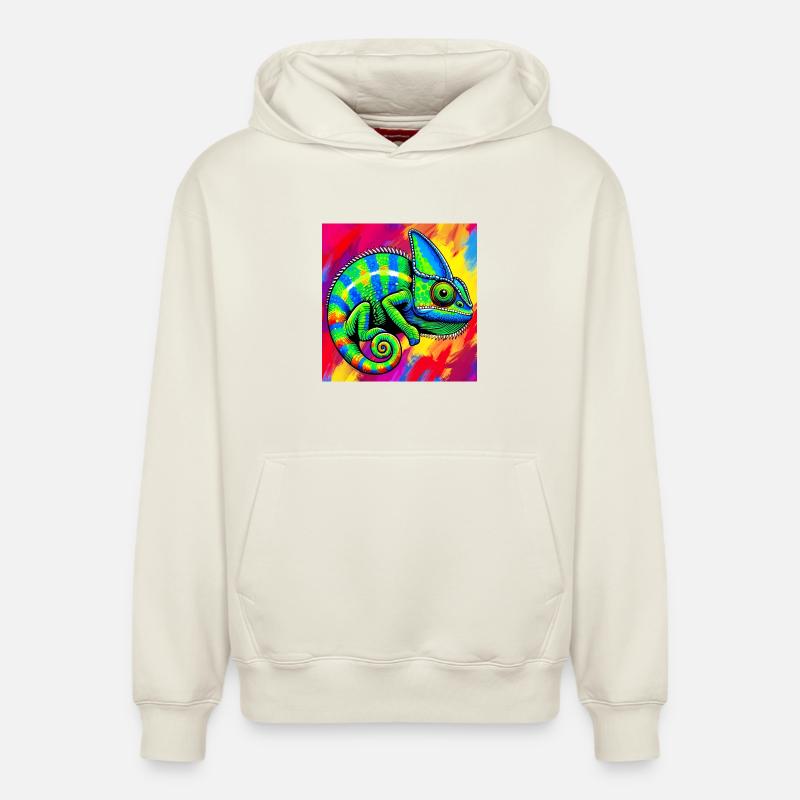 caméléon - Sweat à capuche unisexe décontracté en coton biologique – de SPREAD - blanc cassé