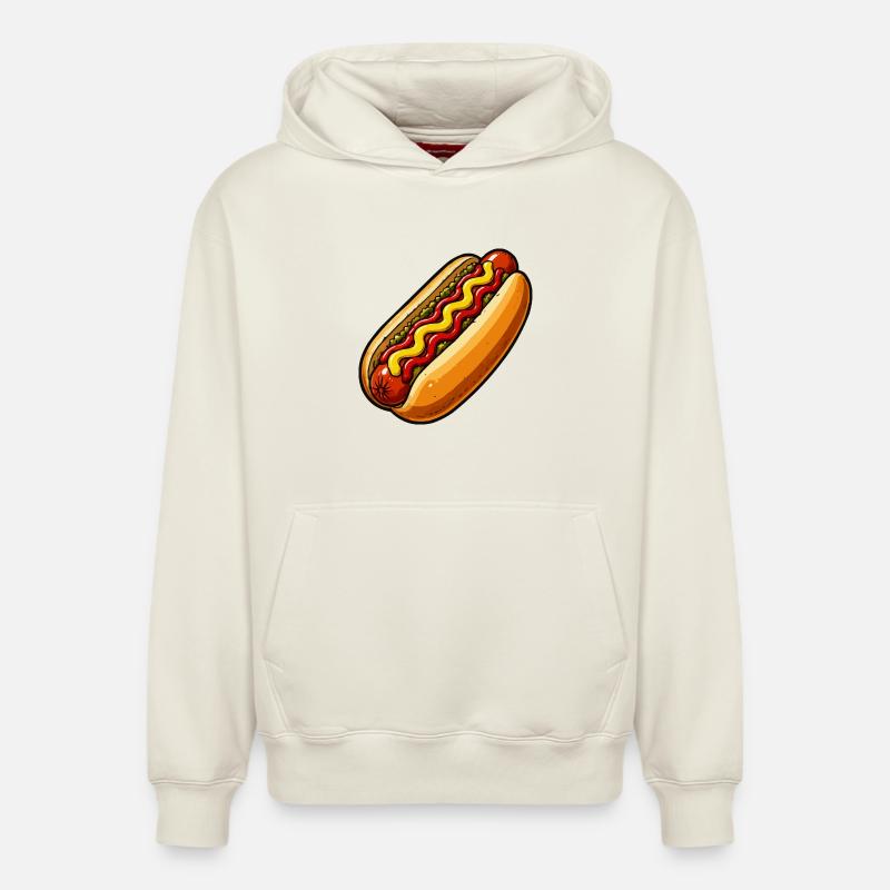 Sandwich - Sweat à capuche unisexe décontracté en coton biologique – de SPREAD - blanc cassé