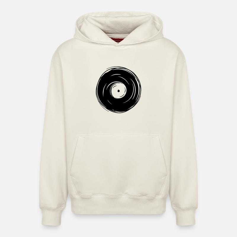 vinyle - Sweat à capuche unisexe décontracté en coton biologique – de SPREAD - blanc cassé