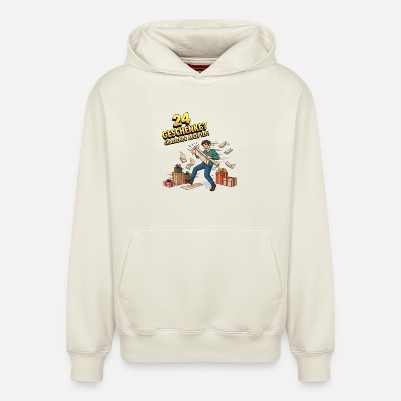 24 cadeaux ? Défi accepté ! - Sweat à capuche unisexe décontracté en coton biologique – de SPREAD - blanc cassé
