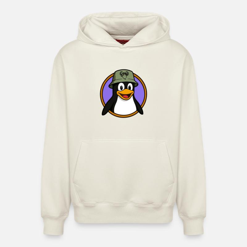 Tux Linux + GNU Hut - Relaxed Unisex Organic Hoodie – von SPREAD - Naturweiß