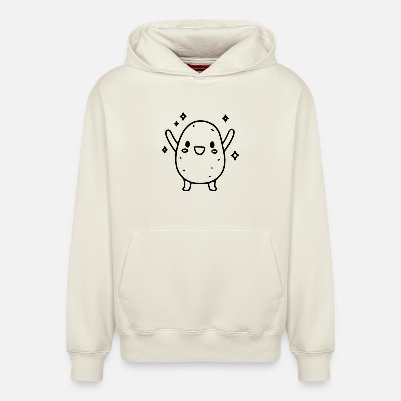 Patate douce douce | Légumes kawaii - Sweat à capuche unisexe décontracté en coton biologique – de SPREAD - blanc cassé